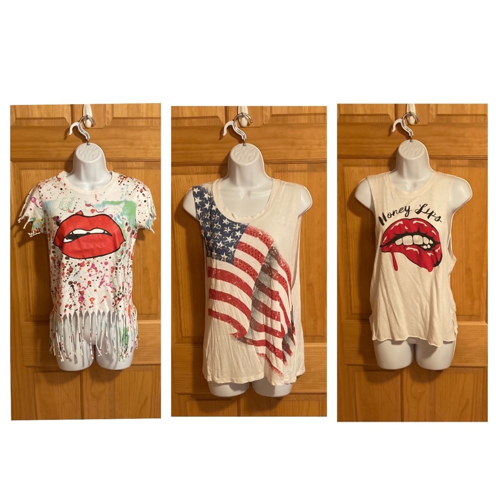 Womens cut off shirt bundle of (3) Sz S